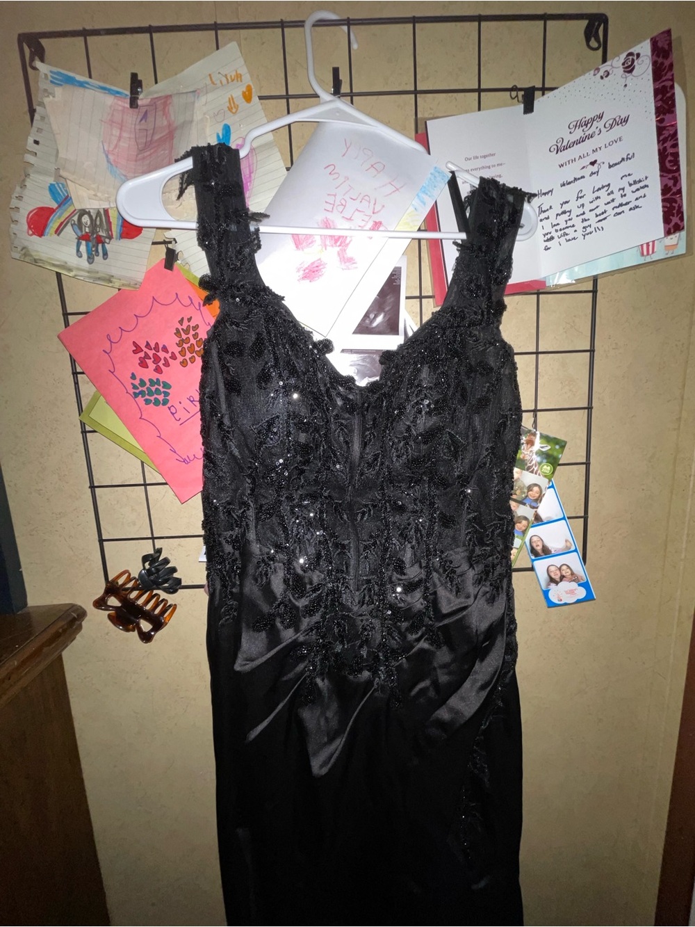 Black Beaded V-Neck Prom Dress for Women